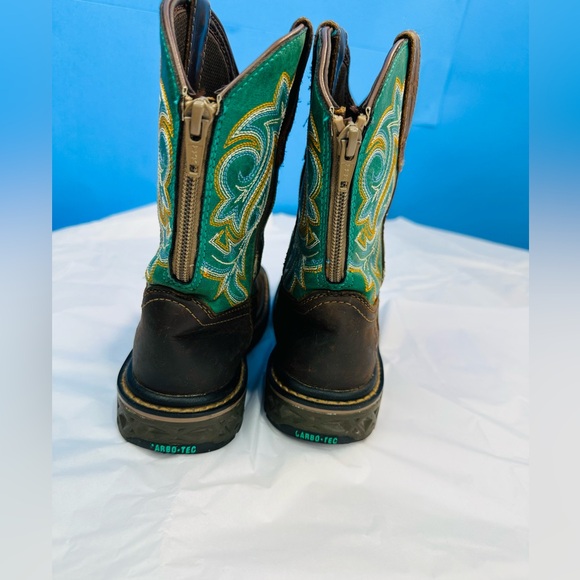 Georgia Boot Brown and Turquoise Kids' Boots - Picture 4 of 10